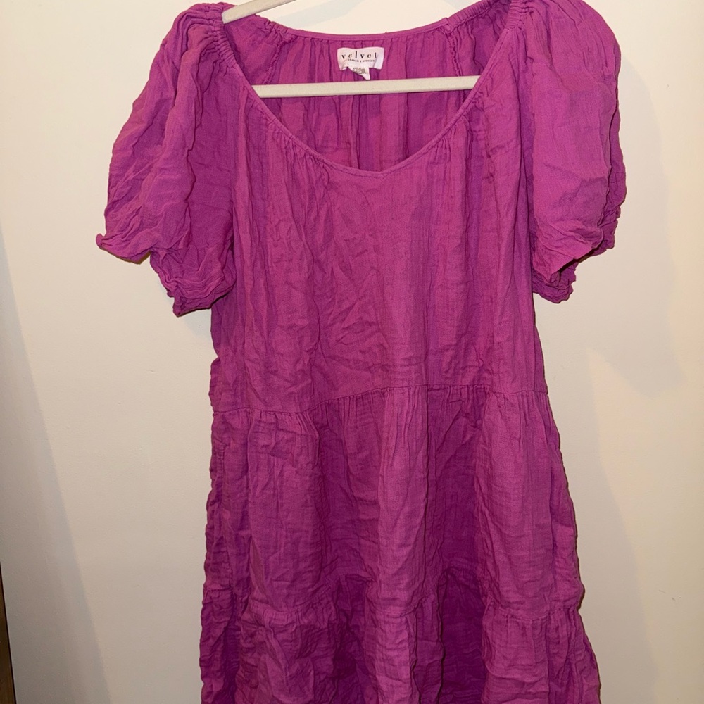 Vibrant Pink Velvet Dress